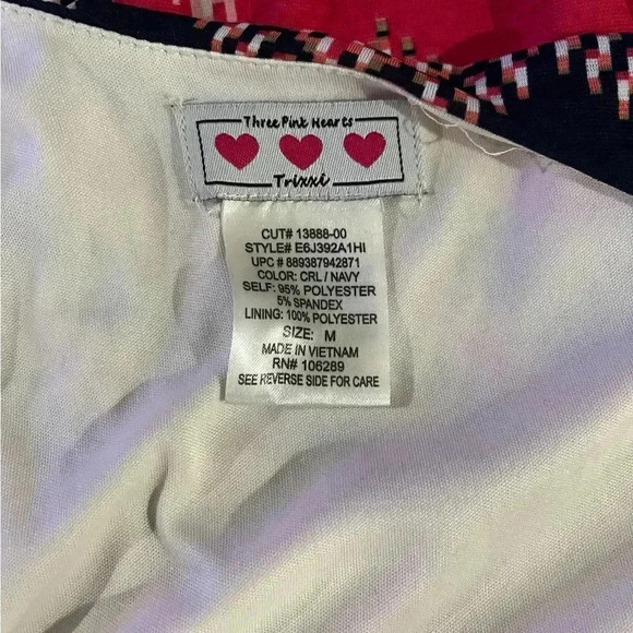 Three Pink Hearts Trixxi size M chevron maci dress EUC I. Warm colors - Picture 4 of 5